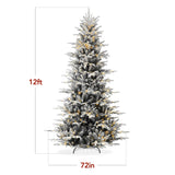 Pre Lit Flocked Aspen Noble Fir Christmas Tree with LED Lights
