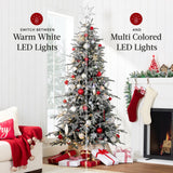 Pre Lit Flocked Aspen Noble Fir Christmas Tree with LED Lights