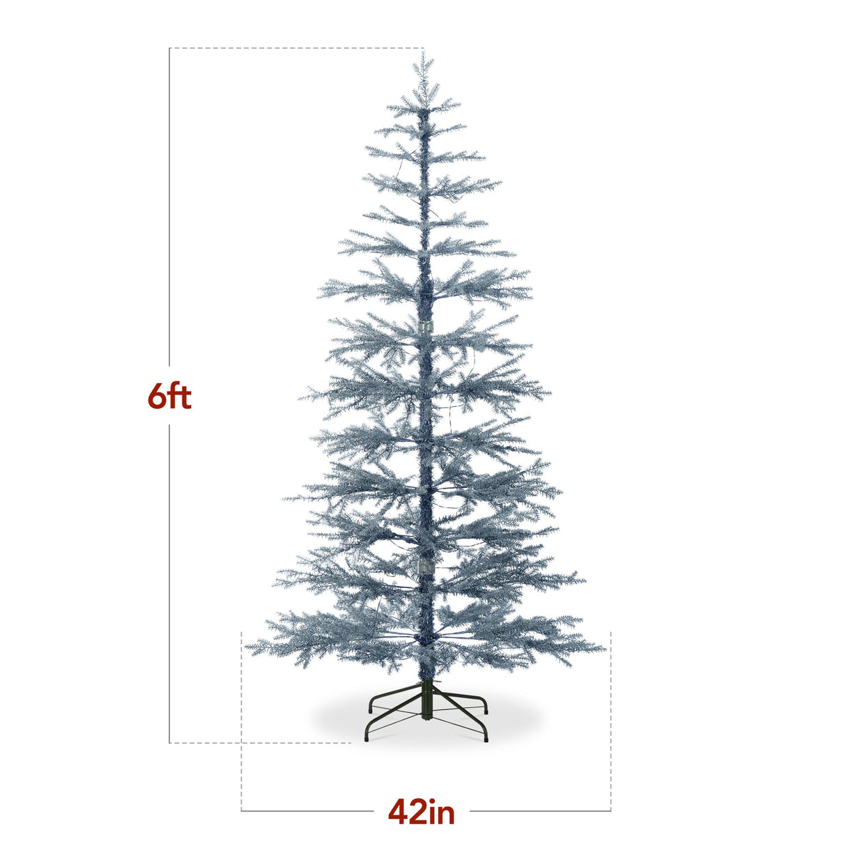 Elegant Pre Lit Sparse Christmas Tree with 2 in 1 LED Lights