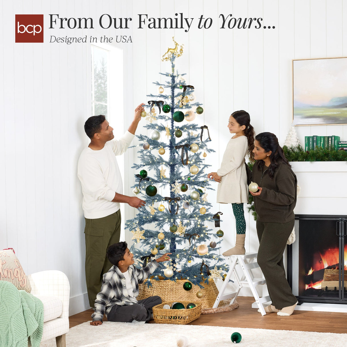Elegant Pre Lit Sparse Christmas Tree with 2 in 1 LED Lights