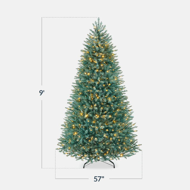 Pre-Lit Nordic Fir Christmas Tree with Twinkle LED String Lights product image showing its overall design and key.