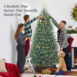 Pre-Lit Nordic Fir Christmas Tree with Twinkle LED String Lights product image showing its overall design and key.