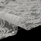 French Chantilly Lace with Scalloped Edges by Solstiss - Ivory Delicate Floral