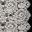 French Mercerized Cotton Leavers Lace with Finished Scalloped Edges by Solstiss - Greige Bold Florals