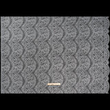 French Metallic Lace by Solstiss - Metallic Silver and Greige Floral Scallops