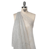 French Metallic Lace by Solstiss - Metallic Silver and Greige Floral Scallops
