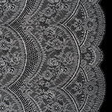 French Metallic Lace by Solstiss - Metallic Silver and Greige Floral Scallops