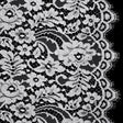 French Corded Polyester and Cotton Lace with Finished Scalloped Edges - White Classic Floral