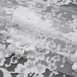 French Cotton Blend Re-Embroidered Lace with Finished Scalloped Edges - White Classic Floral