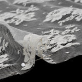French Cotton Blend Leavers Lace with Finished Scalloped Edges - Greige Classic Floral