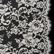 French Cotton Blend Leavers Lace with Finished Scalloped Edges - Greige Classic Floral