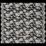 French Cotton Blend Leavers Lace with Finished Scalloped Edges by Solstiss - Greige Sweet Roses