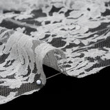 French Cotton Blend Leavers Lace with Finished Scalloped Edges by Solstiss - White Dancing Flowers