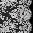French Cotton Blend Leavers Lace with Finished Scalloped Edges by Solstiss - White Dancing Flowers