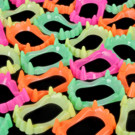Neon Goofy Teeth (144 Pc Poly Bag)