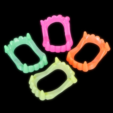 Neon Goofy Teeth (144 Pc Poly Bag)