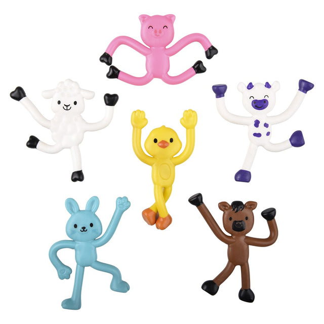 Mini Bendable Farm Animals (48 Pc Poly Bag)