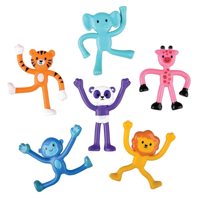 Mini Bendable Zoo Animals (48 Pc Poly Bag)
