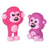 Mini Monkey Figurines Assorted Colors 1"