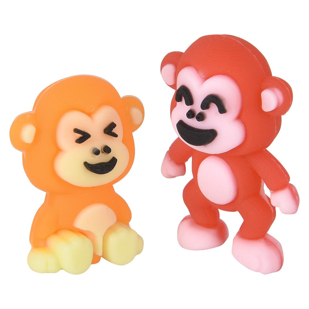 Mini Monkey Figurines Assorted Colors 1"
