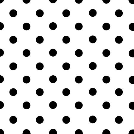 1/2″ Half Inch Black Polka Dot on White Poly Cotton Fabric,