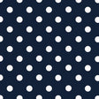 1/2″ Half Inch White Polka Dot on Navy Poly Cotton Fabric,