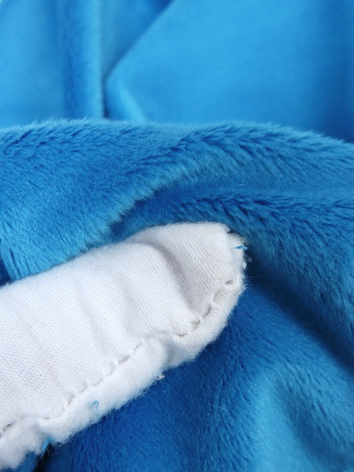 Neon Blue Minky Solid Baby Soft Fabric by the Yard
