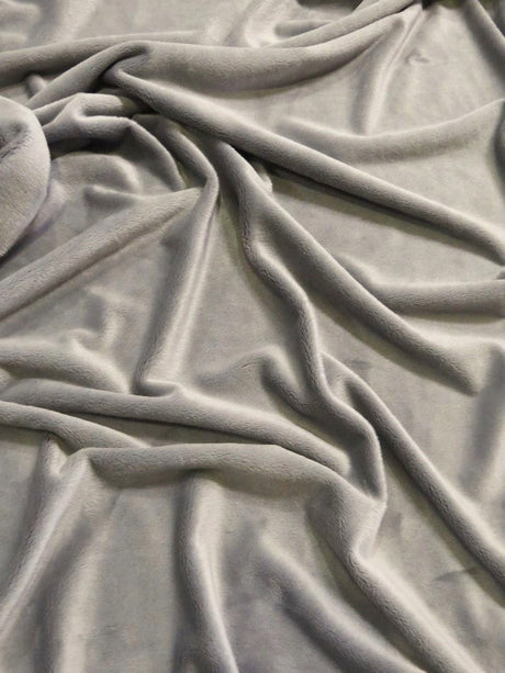 Gray Minky Solid Baby Soft Fabric