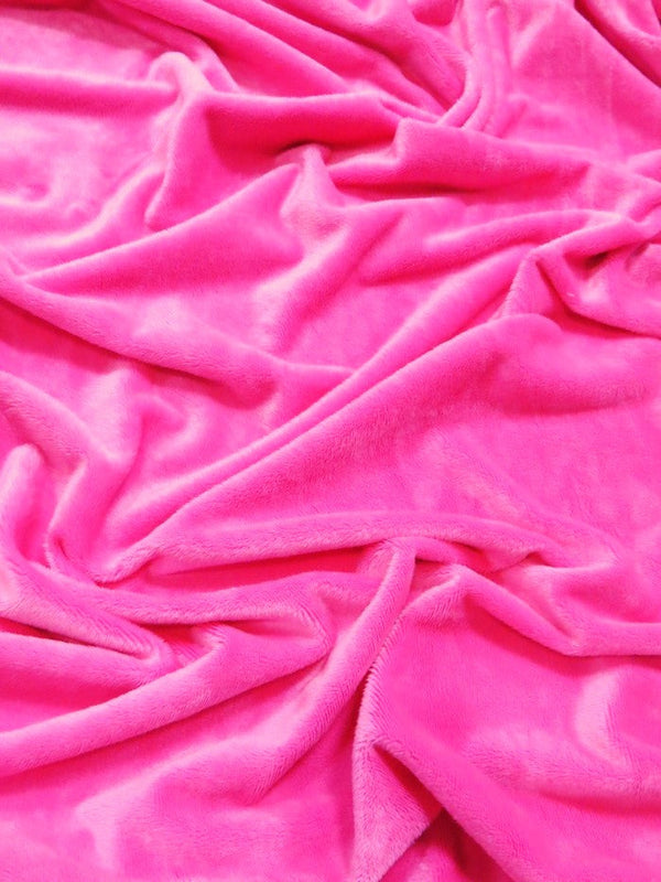 Neon Pink Minky Solid Baby Soft Fabric