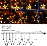 138 LED Star Curtain Light for Halloween Decor