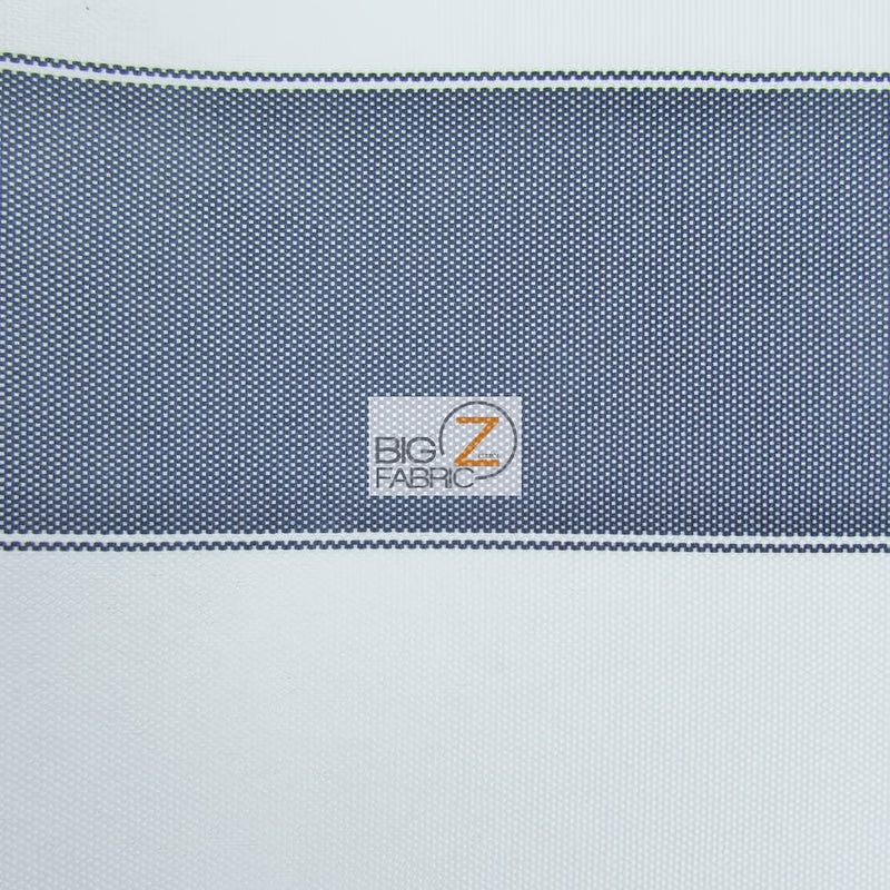 2 Tone Stripe Deck Canvas Outdoor Waterproof Fabric Navy/White