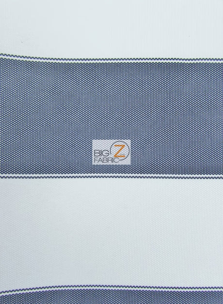 2 Tone Stripe Deck Canvas Outdoor Waterproof Fabric Navy/White