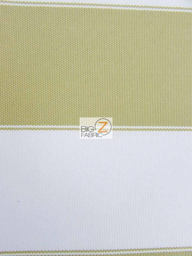 2 Tone Stripe Deck Canvas Outdoor Waterproof Fabric Olive/Ivory