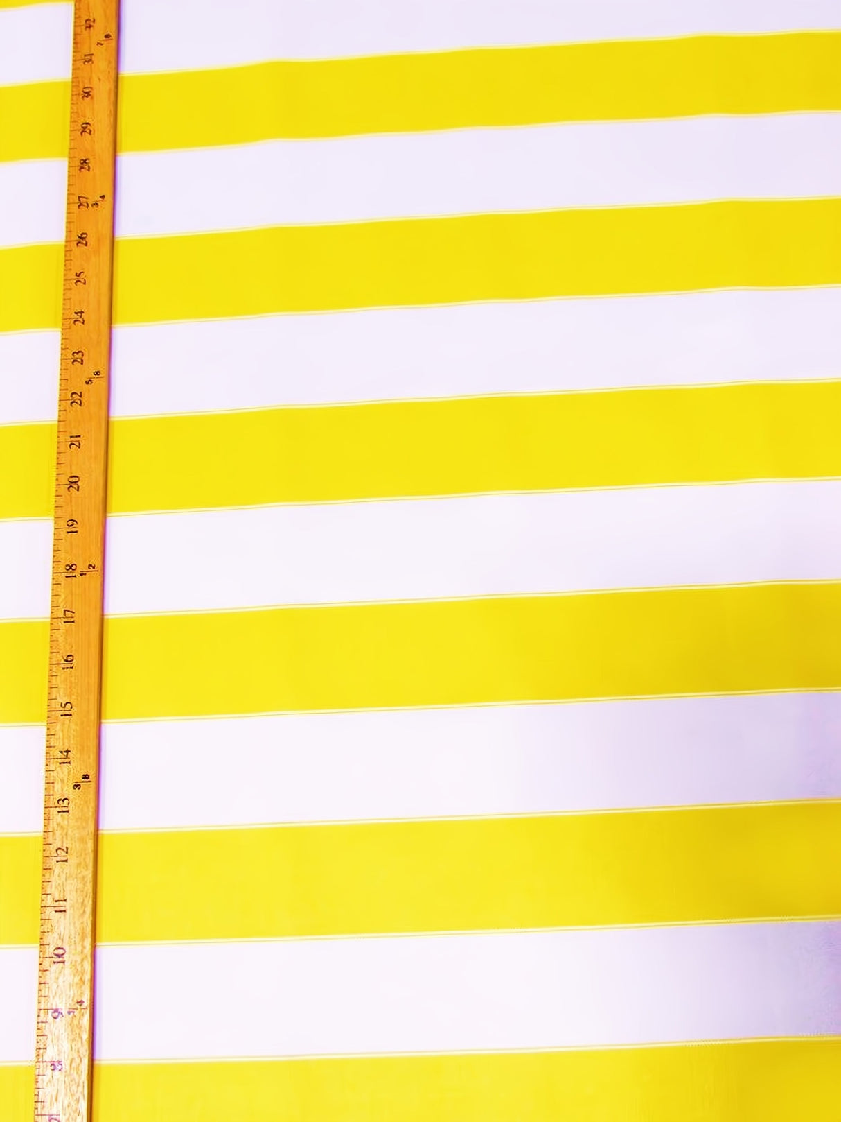 2 Tone Stripe Deck Canvas Outdoor Waterproof Fabric Yellow/White