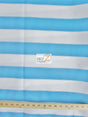 2 Tone Stripe Deck Canvas Outdoor Waterproof Fabric Aqua/White