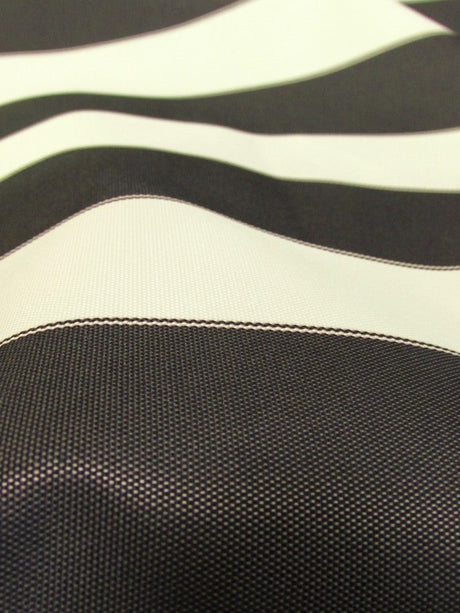 2 Tone Stripe Deck Canvas Outdoor Waterproof Fabric Black/White Sold By The Yard