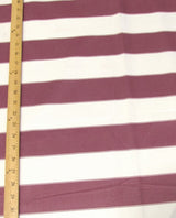 2 Tone Stripe Deck Canvas Outdoor Waterproof Fabric Burgundy/Off White