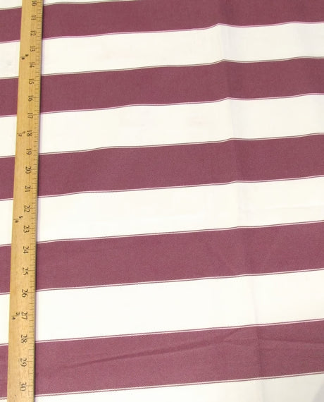2 Tone Stripe Deck Canvas Outdoor Waterproof Fabric Burgundy/Off White
