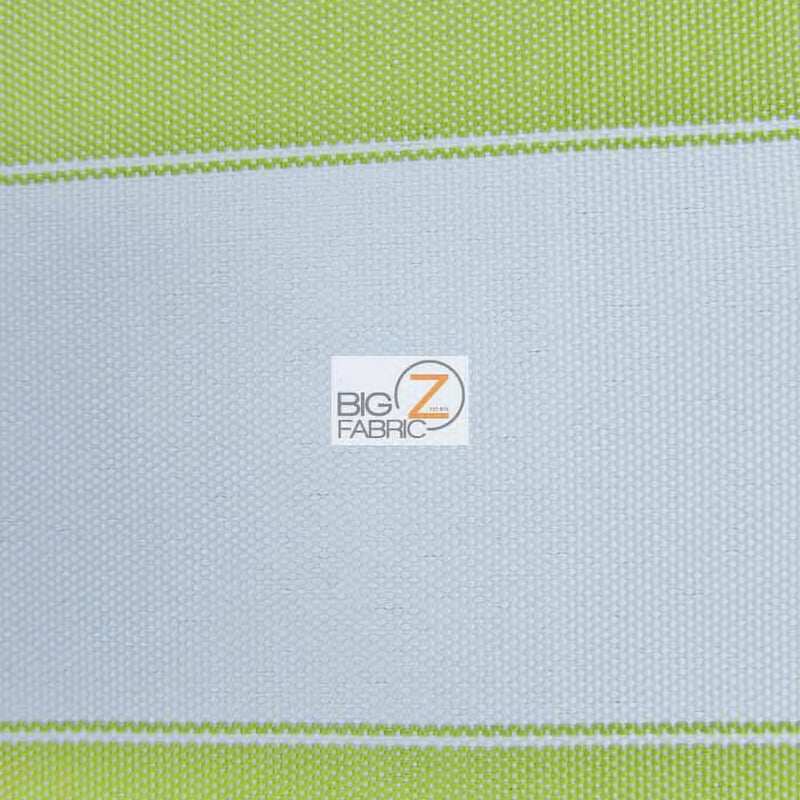 2 Tone Stripe Deck Canvas Outdoor Waterproof Fabric Lime/White Sold By The Yard