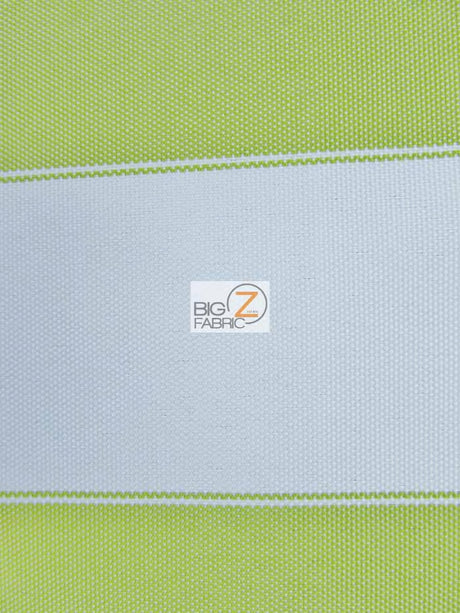 2 Tone Stripe Deck Canvas Outdoor Waterproof Fabric Lime/White Sold By The Yard