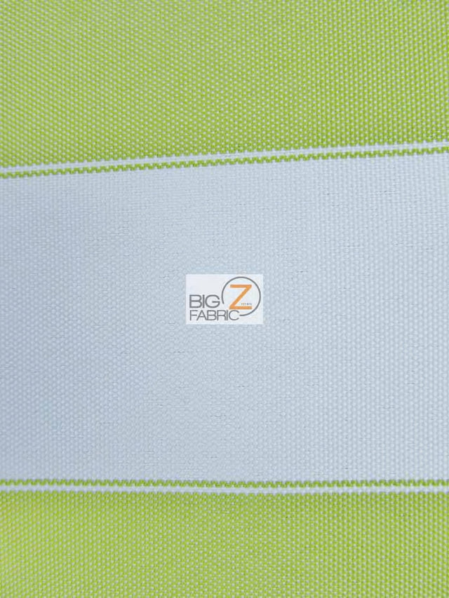 2 Tone Stripe Deck Canvas Outdoor Waterproof Fabric Lime/White Sold By The Yard