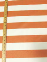 2 Tone Stripe Deck Canvas Outdoor Waterproof Fabric Orange/Off White