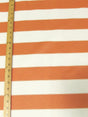 2 Tone Stripe Deck Canvas Outdoor Waterproof Fabric Orange/Off White