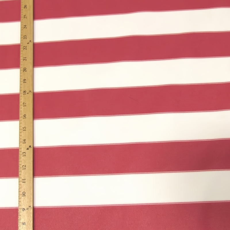 2 Tone Stripe Deck Canvas Outdoor Waterproof Fabric Red/White