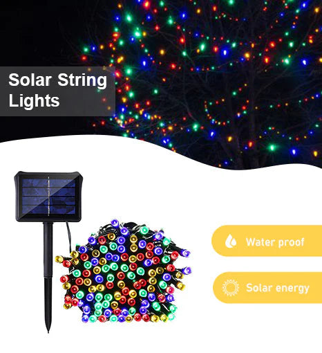 100 LED Solar String Lights – Multicolor, 32 ft