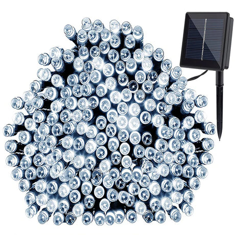 100 luces solares LED en cadena – cable verde, 32 pies