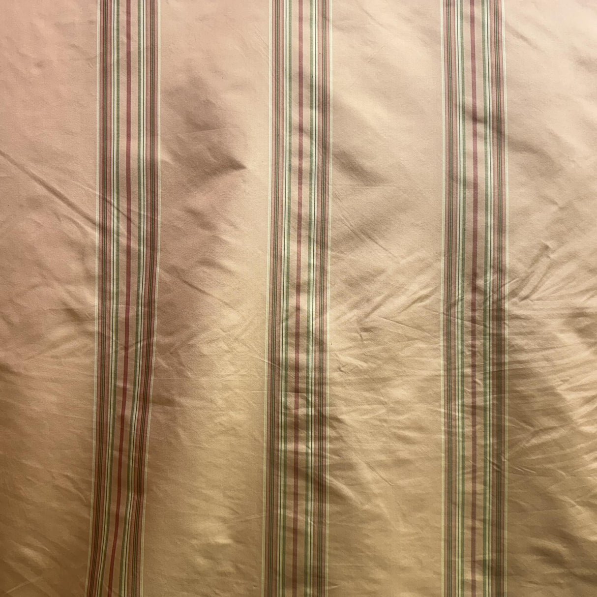 Solara Fabric 100 Percent Silk Taffeta Fabric - Multicolored Stripe, 54" Width (1 Yard)