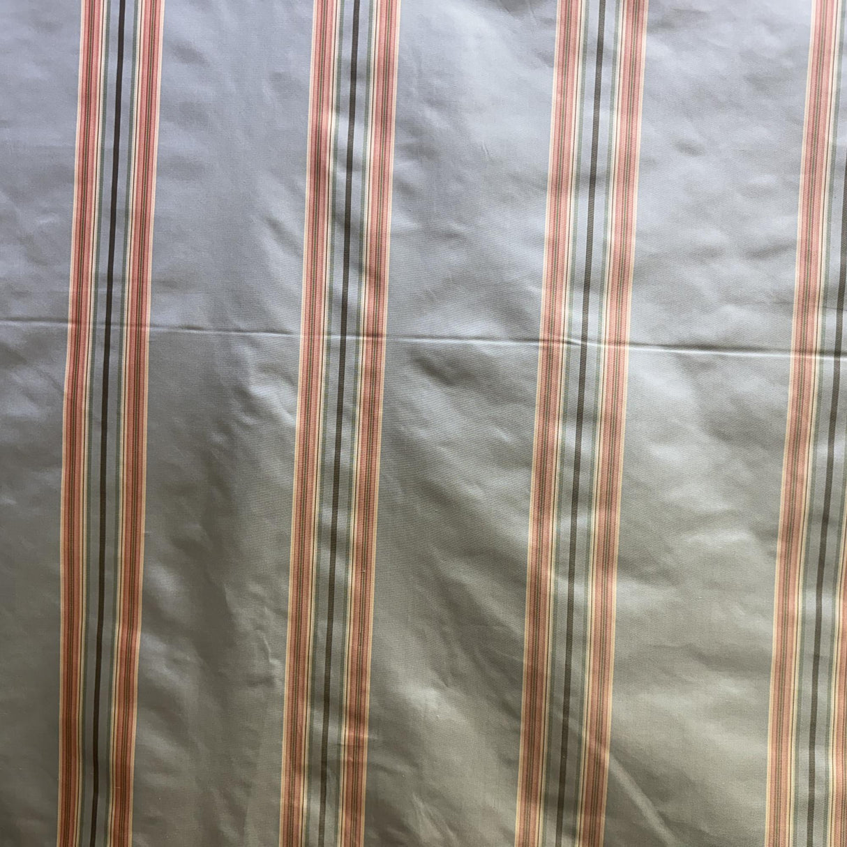 Solara Fabric 100 Percent Silk Taffeta Fabric - Multicolored Stripe, 54" Width (1 Yard)