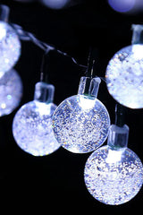 30 LED Solar Bubble String Lights – 21 ft, 8 Modes