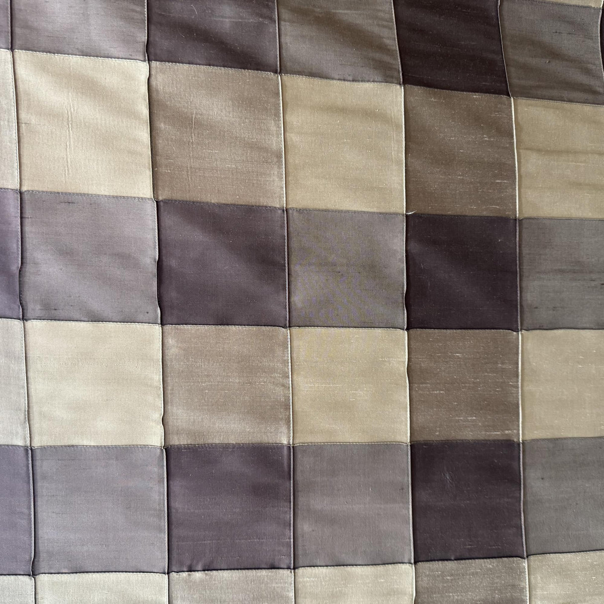 Soldo Silk Fabric - Multi-Colored Small Square Geometric, 54" Width (1 Yard)